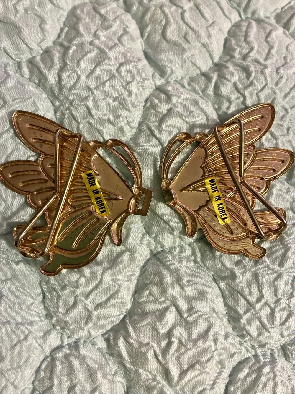 Vintage Enamel Butterfly Belt Buckle
